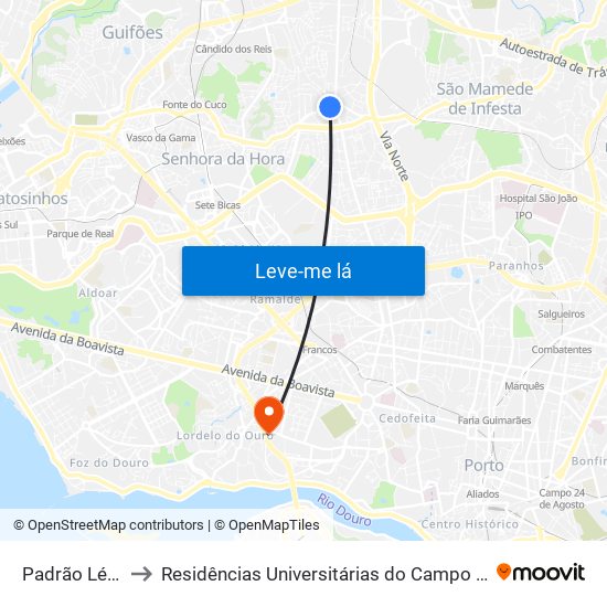 Padrão Légua to Residências Universitárias do Campo Alegre I map