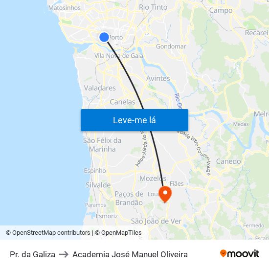 Pr. da Galiza to Academia José Manuel Oliveira map