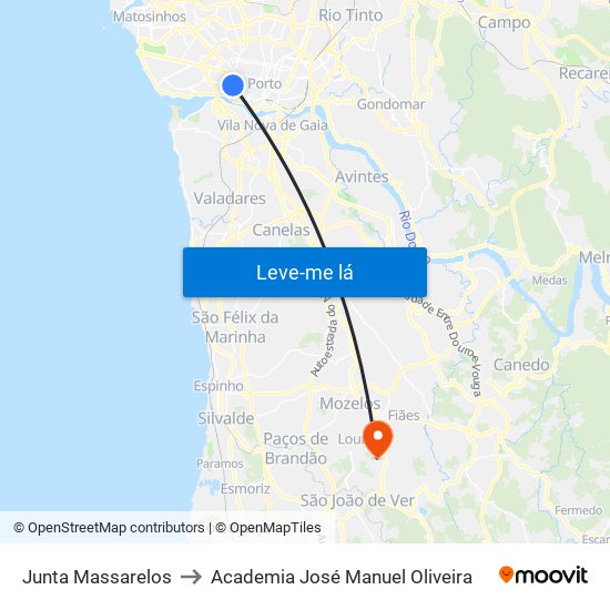 Junta Massarelos to Academia José Manuel Oliveira map