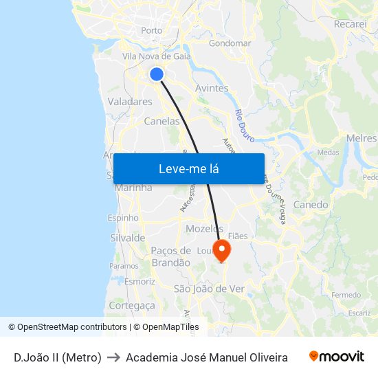 D.João II (Metro) to Academia José Manuel Oliveira map