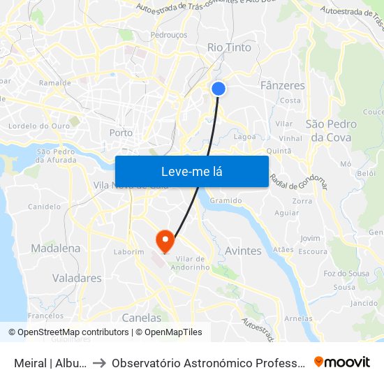 Meiral | Albuquerque to Observatório Astronómico Professor Manuel de Barros map