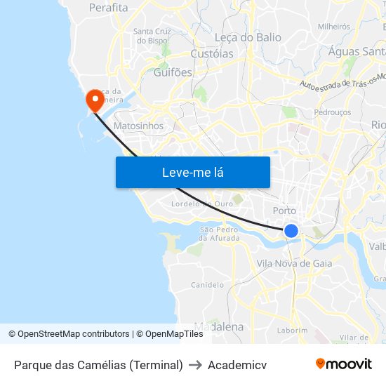 Parque das Camélias (Terminal) to Academicv map