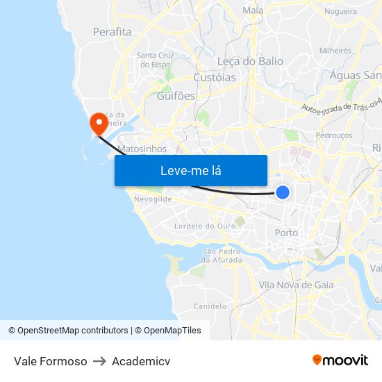 Vale Formoso to Academicv map