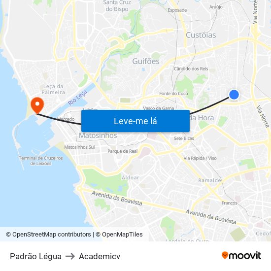 Padrão Légua to Academicv map