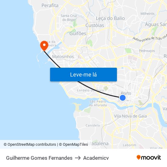 Guilherme Gomes Fernandes to Academicv map