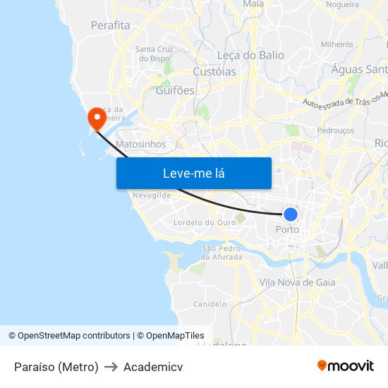 Paraíso (Metro) to Academicv map