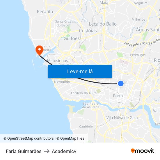 Faria Guimarães to Academicv map