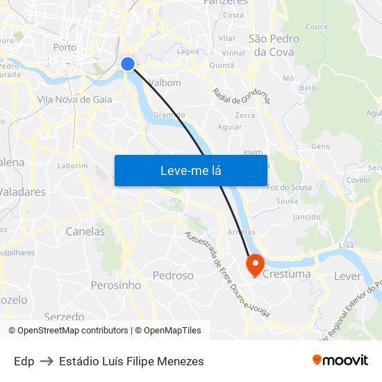 Edp to Estádio Luís Filipe Menezes map