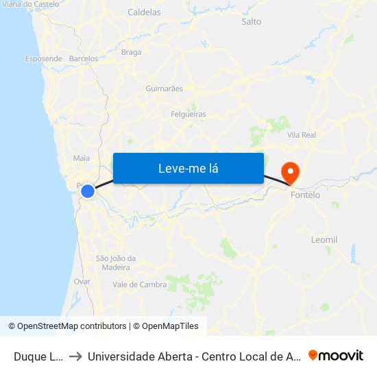 Duque Loulé to Universidade Aberta - Centro Local de Aprendizagem map