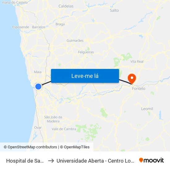 Hospital de Santo António to Universidade Aberta - Centro Local de Aprendizagem map
