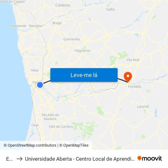 Edp to Universidade Aberta - Centro Local de Aprendizagem map