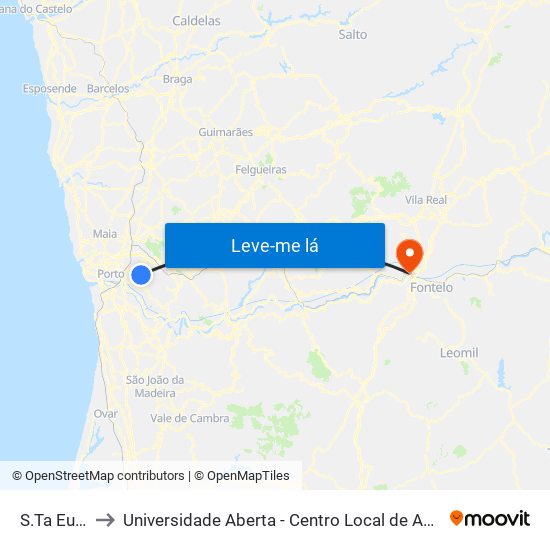 S.Ta Eulália to Universidade Aberta - Centro Local de Aprendizagem map