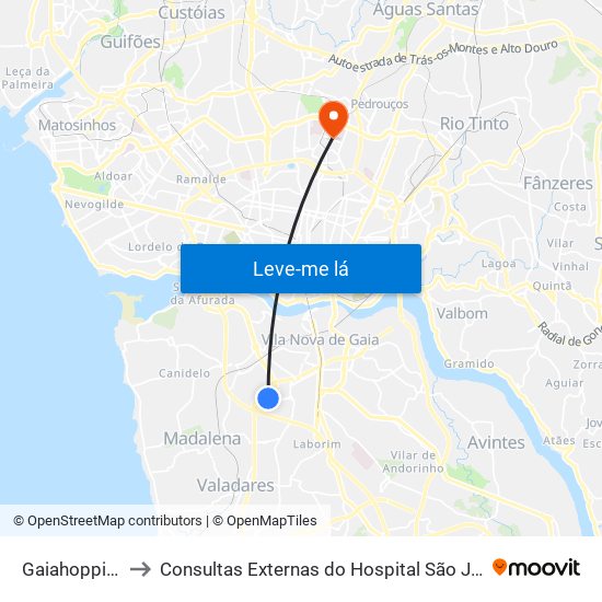 Gaiahopping to Consultas Externas do Hospital São João map