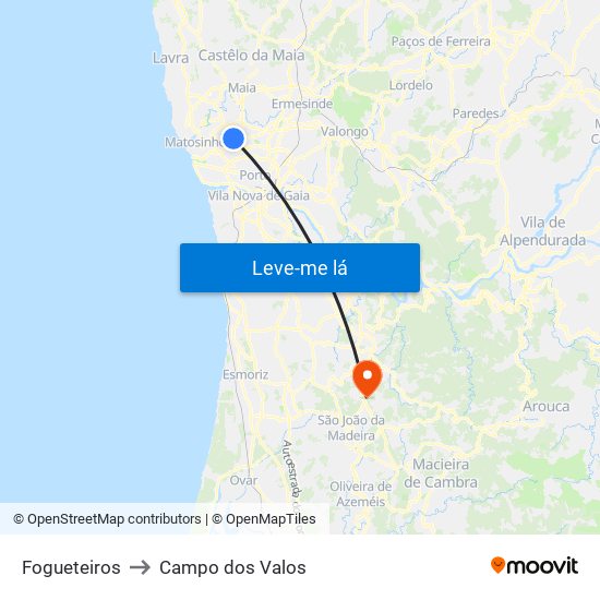 Fogueteiros to Campo dos Valos map