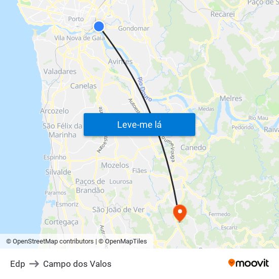 Edp to Campo dos Valos map