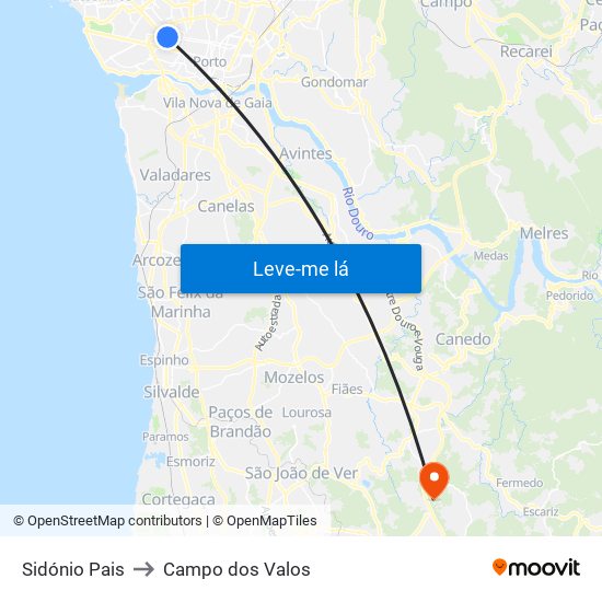 Sidónio Pais to Campo dos Valos map