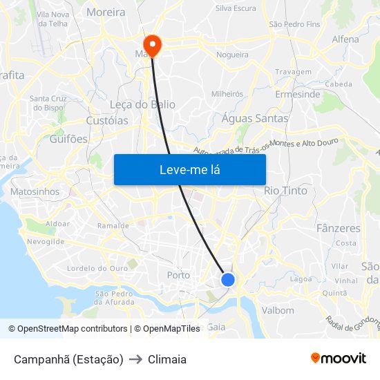 Campanhã (Estação) to Climaia map