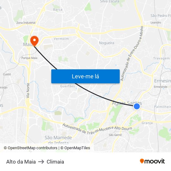 Alto da Maia to Climaia map