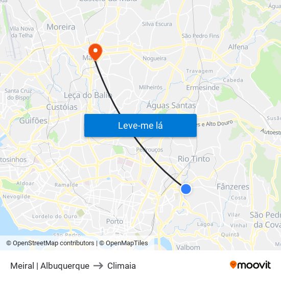 Meiral | Albuquerque to Climaia map
