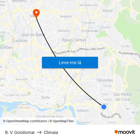 B. V. Gondomar to Climaia map