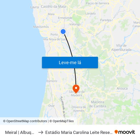 Meiral | Albuquerque to Estádio Maria Carolina Leite Resende Garcia map