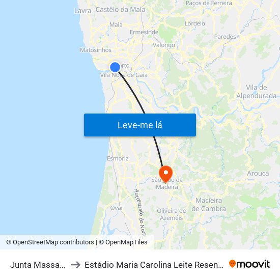 Junta Massarelos to Estádio Maria Carolina Leite Resende Garcia map