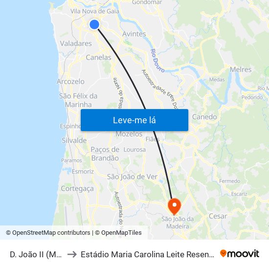 D. João II (Metro) to Estádio Maria Carolina Leite Resende Garcia map