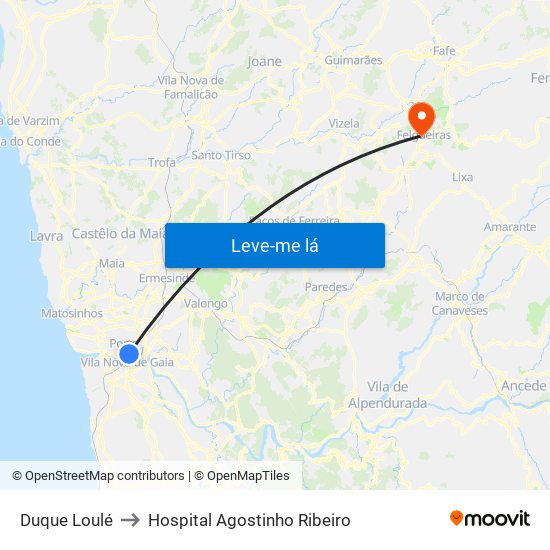 Duque Loulé to Hospital Agostinho Ribeiro map