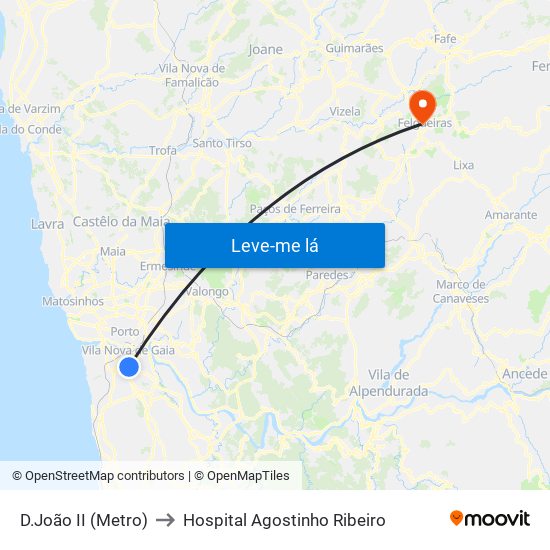 D.João II (Metro) to Hospital Agostinho Ribeiro map