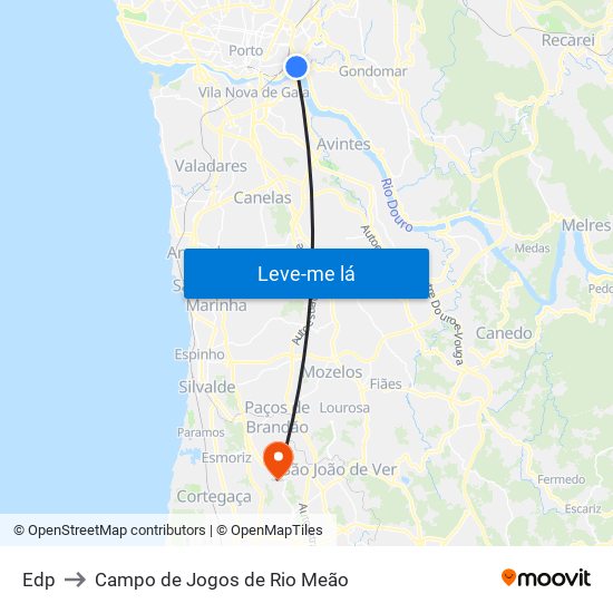 Edp to Campo de Jogos de Rio Meão map