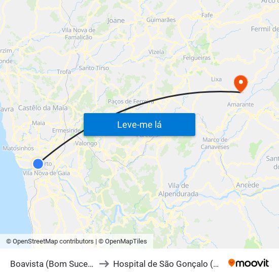 Boavista (Bom Sucesso) to Hospital de São Gonçalo (Novo) map