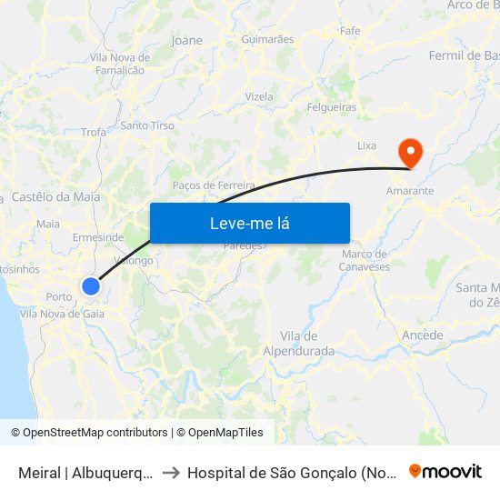 Meiral | Albuquerque to Hospital de São Gonçalo (Novo) map