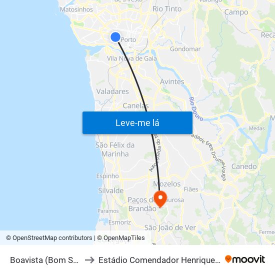 Boavista (Bom Sucesso) to Estádio Comendador Henrique de Amorim map