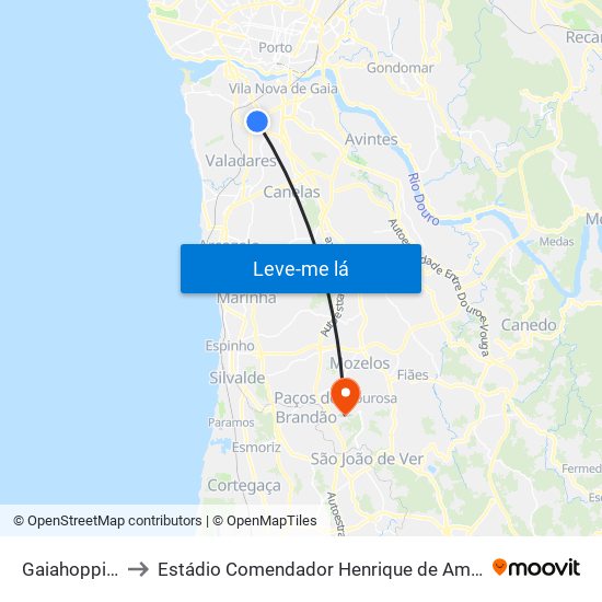 Gaiahopping to Estádio Comendador Henrique de Amorim map
