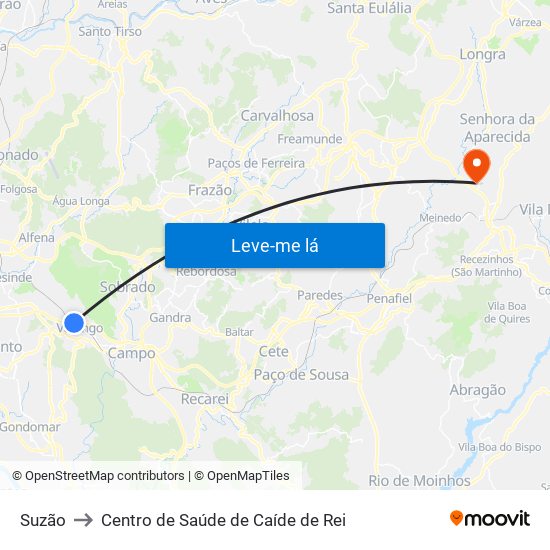 Suzão to Centro de Saúde de Caíde de Rei map