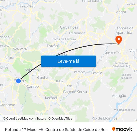 Rotunda 1º Maio to Centro de Saúde de Caíde de Rei map