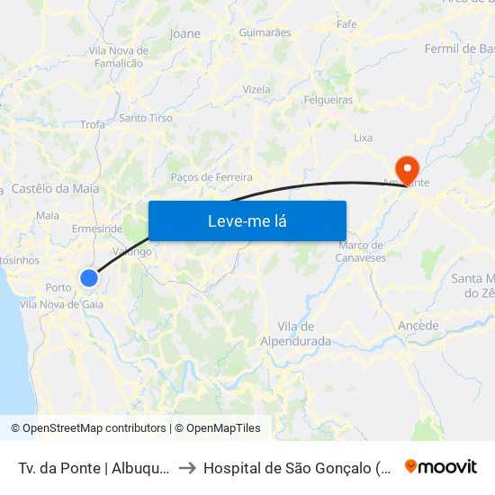 Tv. da Ponte | Albuquerque to Hospital de São Gonçalo (Antigo) map