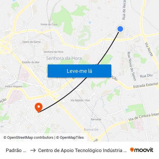 Padrão Légua to Centro de Apoio Tecnológico Indústria Metalomecânica map