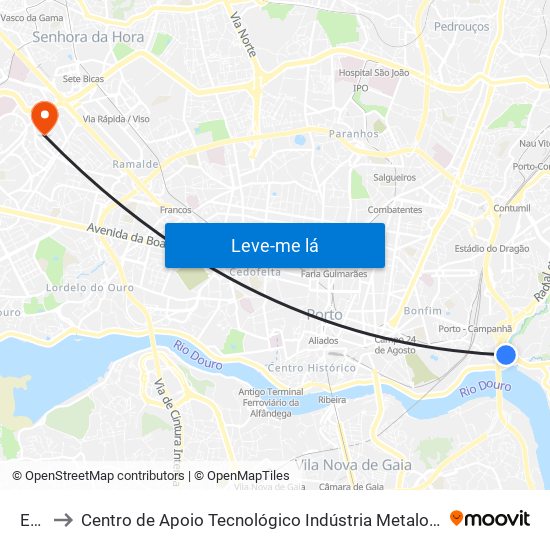 Edp to Centro de Apoio Tecnológico Indústria Metalomecânica map