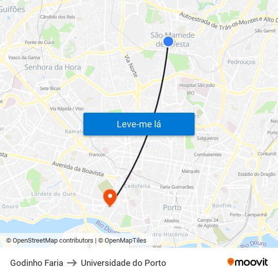 Godinho Faria to Universidade do Porto map