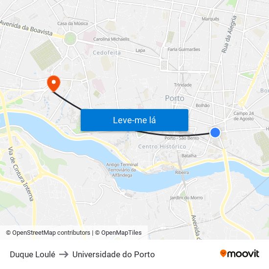 Duque Loulé to Universidade do Porto map