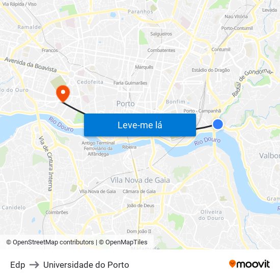 Edp to Universidade do Porto map