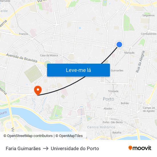 Faria Guimarães to Universidade do Porto map