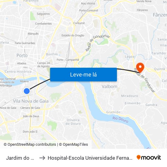 Jardim do Morro to Hospital-Escola Universidade Fernando Pessoa map