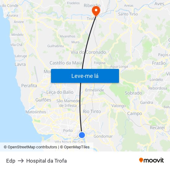 Edp to Hospital da Trofa map