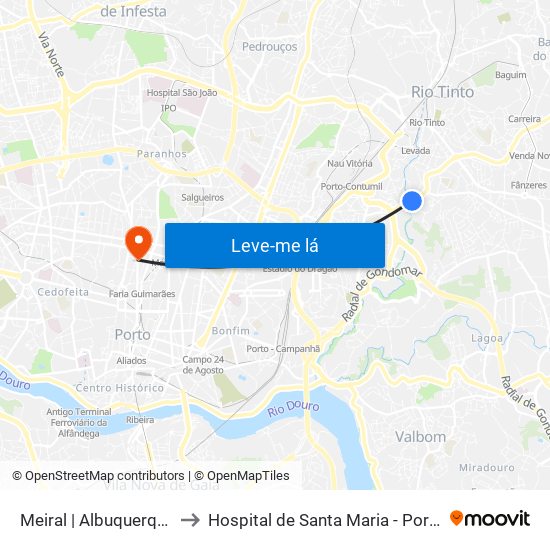 Meiral | Albuquerque to Hospital de Santa Maria - Porto map