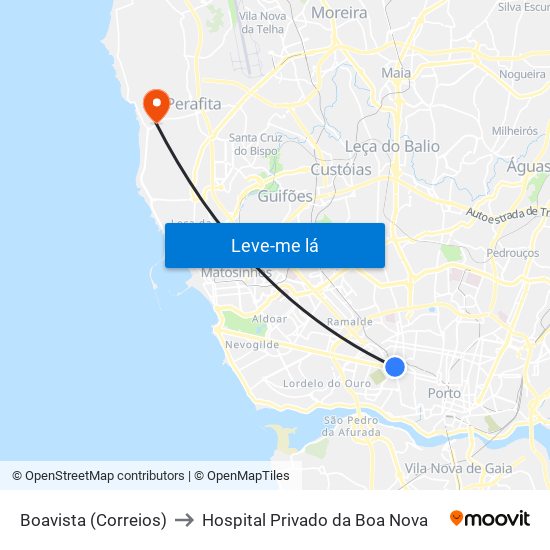 Boavista (Correios) to Hospital Privado da Boa Nova map