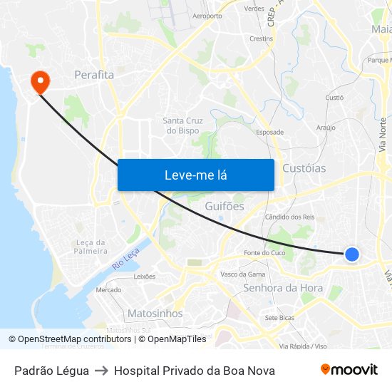Padrão Légua to Hospital Privado da Boa Nova map