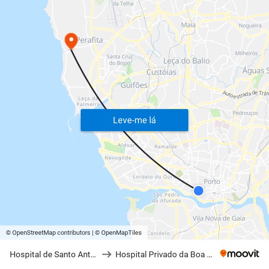 Hospital de Santo António to Hospital Privado da Boa Nova map