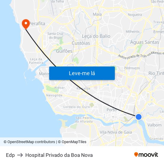 Edp to Hospital Privado da Boa Nova map